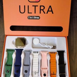 ساعة الترا الذكية (Ultra Smart Watch) - شاشة 2.01 بوصة مع 7 أساور قابلة للتبديل وميزة تتبع الصحة والرياضة